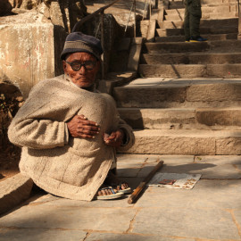 Beggar. Street-life in Kathmandu, Nepal