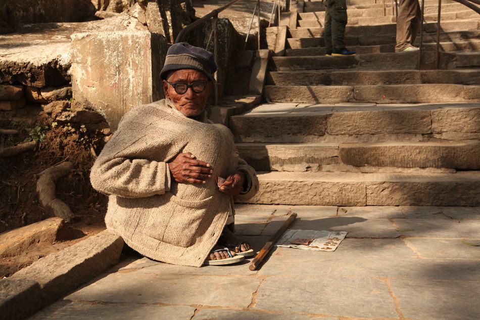 Beggar. Street-life in Kathmandu, Nepal