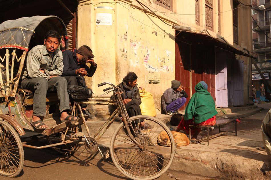 Rickshaws resting in Kathmandu, Nepal